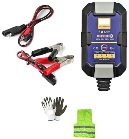 CARICABATTERIE AUTOMATICO 6V/12VOLT PER BATTERIA AL PIOMBO/AGM/GEL/LITIO COMPATIBILE CON HARLEY-DAVIDSON 883 SPORTSTER CUSTOM MANTENITORE DI CARICA IDEALE PER AUTO,MOTO,CAMPER QUAD JET SKI