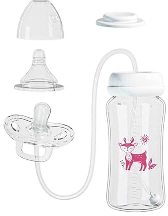 Biberon In Silicone A Mani Libere - 3 In 1 Anticolica Con Prolunga | Portatile Con Tettarella Regolabile E Cannuccia | Per Allattamento In Auto Campeggio