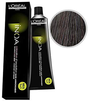 L'Oréal Inoa Haarfarbe 3,15 Dunkelbraun Asch Mahagoni, 84 g
