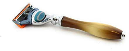 G.B.S Blade Razor Compatible with Regular Blades Handle Faux Horn, Well Balanced Razor