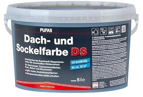 Pufas Dachfarbe und Sockelfarbe 5 Liter Schiefer 950