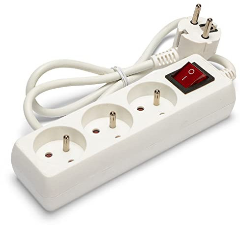 Velamp Bloc multiprise 10/16A + Interrupteur - 3G1mm2, 3 Prises