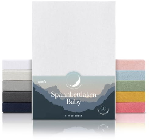 Laleni Jersey Spannbettlaken 70x140 cm Babybett 2er Set - Oeko-TEX zertifiziertes Bettlaken 70x140 Kinderbett - Kinderbettwäsche 70x140 100% Baumwolle - Spannbettlaken 70x140 cm Baby in Weiß