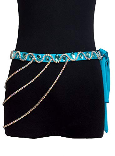 ROYAL SMEELA Chaîne de taille Lacer Ceinture Femmes Branché Ceintures Chaînes de ventre Bijoux bohémien Élégant Strass Chaînes Costume de danse Vêtements Accessoires ceinture de danse orientale