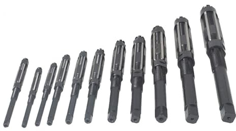WFLNHB 11 Set High Speed Steel Adjustable Hand Reamers, H4-H14, 11.75mm-38mm, All 6 Blades Replacement for Drilling Machine and Other Machine, Metric