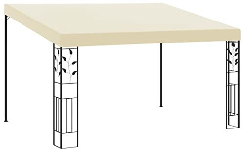 vidaXL Wand Pavillon Anbaupavillon Sonnenschutz Pergola Gartenpavillon Terrassendach Überdachung Gartenzelt Partyzelt 4x3x2,5m Cremeweiß