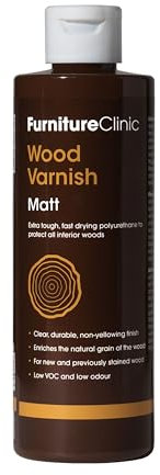 Extra Tough Wood Varnish - 500ml - Fast Drying, Clear Varnish for Wood - Low Odour, Water-Based Varnish - Protects Interior Wood from Scratches and Stains - Matt
