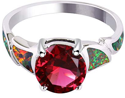 KELITCH 925 Sterling Silber Kristall Ringe Handgefertigt Opal Ringe Freundschaft Charme Ringe Zum Mädchen Frau