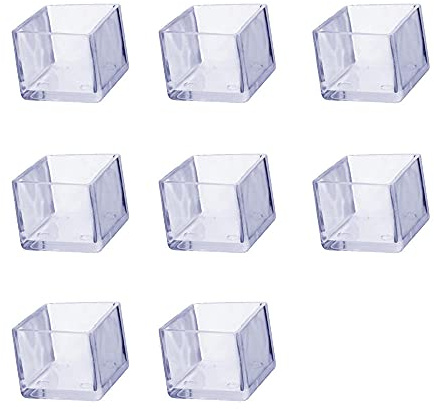 Zoyay Gommini Tappi Gambe Di Sedie Trasparente Silicone Antiscivolo Piedini Caps Gomma Quadrati Protector Pad per Mobili Tavoli Pavimenti Cuscini Covers-Quadrato (8pcs)_50 * 50mm