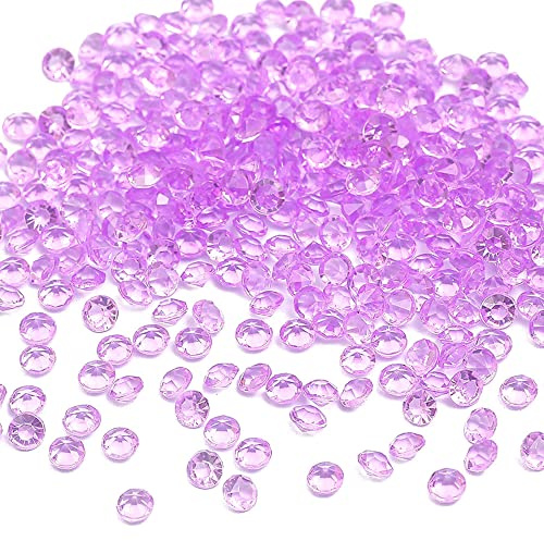 2000 Stück Acryl Deko Diamantkristalle 4mm Glitzer Streudeko Tischschmuck Funkelnd Dekosteine Kristalle Konfetti Diamanten zum DIY Verzieren Tischdeko Hochzeit Taufe Verlobung Valentinstag,Violett