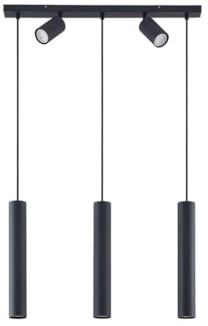 Ceiling Light 'Sanad' dimmable (Modern) in Black Made of Metal for e.g. Living Room & Dining Room (5 Light Sources, GU10) from Lindby | Pendant Lighting, lamp, Hanging lamp, lamp, Ceiling lamp