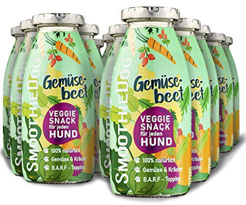 Hunde Smoothie SmoothieDog 12er Gemüsebeet (vegetarisch) - Flüssiges Hundeleckerli - Zucker- & glutenfrei - je 250ml