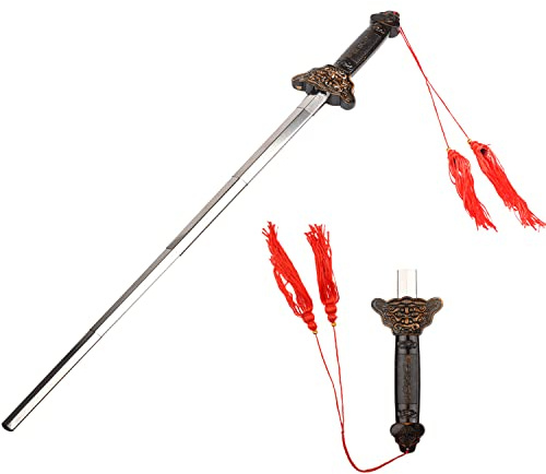 MFUOE Stainless Steel Dull Sword Toys Practice Performance Kung Plaything Retractable Sword Prop Cosplay Costume Accessory Prop
