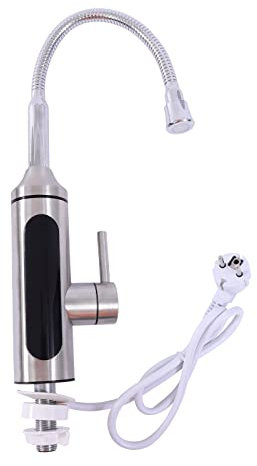 Grifo eléctrico con calentador de agua de cocina con calentador de agua integrado con indicador de temperatura, giratorio 360°, 220 V, 3300 W, para cocina y baño