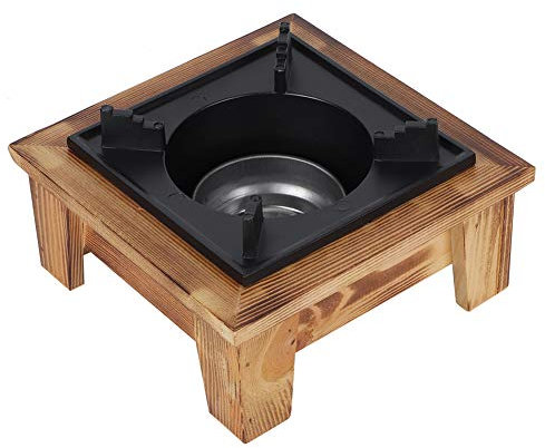 Mokernali Réchaud à Alcool, Rechaud Alcool Camping, Poêle à Alcool Portable Pour Barbecue Avec Support En Bois, Four à Alcool, Ustensile De Cuisine Pour Pique-nique, Camping, Randonnée En Plein Air