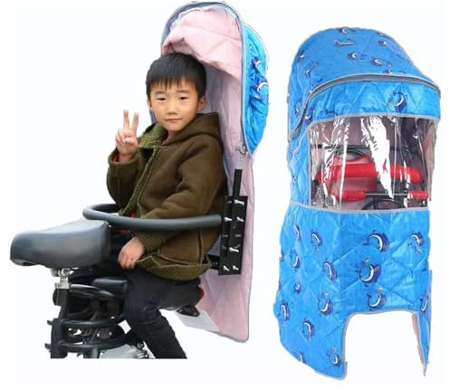 Fotrsta Fahrrad Kindersitz Regenschutz, Hinten Sicherheits-Kindersitz Für Hinten Regenschutz Regen Und Windschutz Faltbar Tragbar