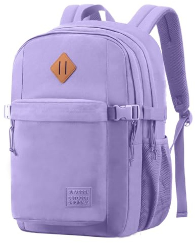 SUPACOOL Zaino leggero e casual per donne e uomini, zaino da viaggio, grande zaino per ragazzi e ragazze, Lilla, 16.5 Inch