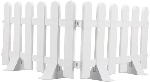 Zerodeko Valla Jardín 2 Piezas Con 4 Bases: Valla Plástico Para Jardín Valla Plástico Blanca Valla Jardín Interior Para Patio Vallas Para Árboles Navidad Para Jardín