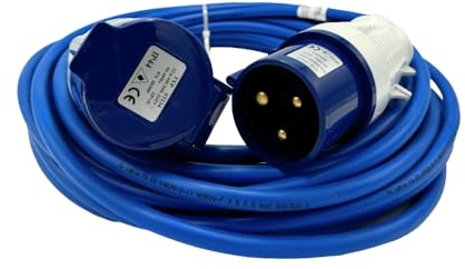 Heavy Duty Electric Hook Up Cable 240V 32 Amp Extension Lead 14m Made in UK with 2.5mm Power Cable Extension For Home, Garden, Garage, Workshop, Outdoor Events and Multi Purposes