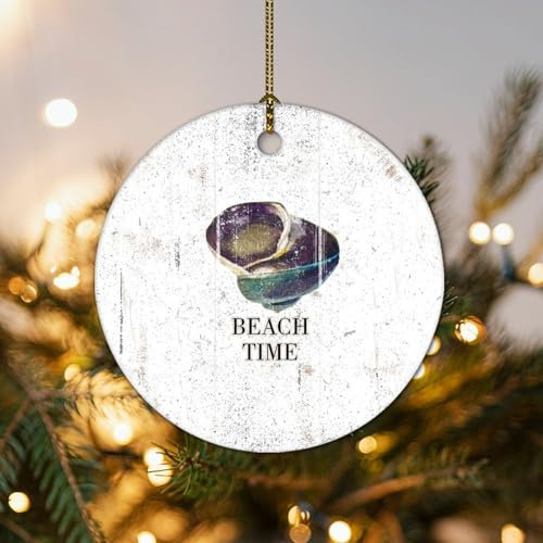 Strandzeit Meer Schnecke Weihnachtsbaum Hängende Ornament Ozean Zeit Küste Weihnachtsdekoration für Baum Keramik Ornamente Geschenk Weihnachtsstrumpf Füllung Geschenk