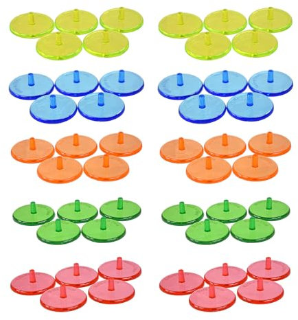 Psdndeww 50 Stück Durchsichtige Flache Golfbälle Aus Kunststoff Golfbälle Markieren Positionsmarkierungen Durchmesser 24 Mm Für Dauerhaftes Golftraining