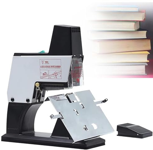 HYYKEJI Grapadora eléctrica automática con Pedal, Grapadora eléctrica, Espesor Ajustable 100 mm, 1-9 Niveles de Intensidad Ajustable, fácil de Usar, para Oficina y encuadernación de Libros Pesados