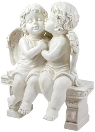 HuadaXtai Statua di Coppia di Angeli, Statuetta di Amante, Statua in Resina da Giardino, Scultura di cherubino per Bar da Giardino