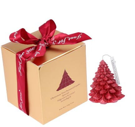 TOPBATHY Wachskerze Weihnachtsbaum Form Handgefertigte Kerze Aromatherapie Wohnzimmerdekoration Dekoratives Accessoire für Zuhause Schreibtisch Weihnachten