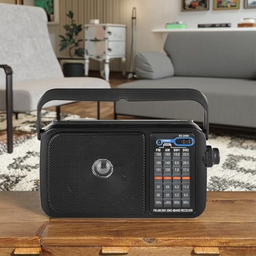 Radio portatile, radio multi-banda retrò, design elegante, portatile e perfetta per viaggi, per AM, FM e ascolto a onde corte