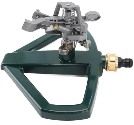 Sprinkler Rotatif Système d'arrosage Automatique à 360 degrés pour Grandes pelouses et Jardins en Alliage de Zinc Durable Construction en Acier Inoxydable Couverture de (Argent)