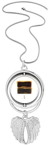 Collier avec pendentif en forme d'ailes d'ange en pâte de haricots rouges