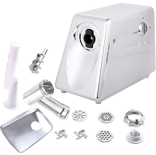 Tritacarne e macchina per salsicce professionale in acciaio inox da 1400 W, di grado commerciale, con 4 piastre di macinazione e doppie lame