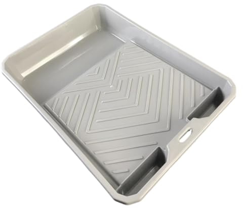 LOVIVER Vassoio per vernice, strumenti per applicazione a parete, uso interno ed esterno, gambe robuste antiaderenti, materiale ispessito, strutturato, Grigio 29x38x6.5cm