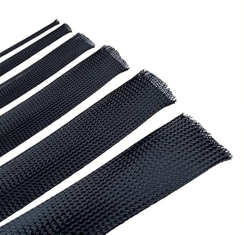 Guaina Per Cavi Elettrici Flessibile Guaina a treccia isolata nera da 10 m for cavo di protezione for pressacavo in filo PET stretto 4-30 mm Tubo in nylon ignifugo(25mm)