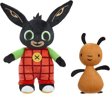Rainbow Designs Bing & Flop Twin Pack Soft Toys - 2 Super Soft Plush Toys for Toddlers, Baby Stuffed Animals Set for Playtime & Naptime