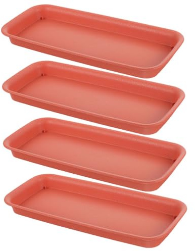 SHINEOFI 4 Pezzi Vassoio Sottovaso Rettangolare Plastica Sottovasi Piante Grandi Impermeabili per Vasi Rettangolari Vassoi Raccolta Acqua per Fioriere Interno ed Esterno Base Stabile
