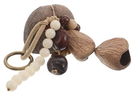 ULDIGI Nuss Schale Handpercussion Glocke Shaker Afrikanisches Musikinstrument für Meditation Yoga Klangbad und Kindergeschenk mit Natürlichem Klang und Handwerklichem Design
