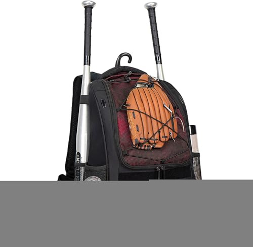 Bolsa de béisbol para niños, mochila de sóftbol con compartimento para zapatos, bolsa de béisbol para niños, mochila juvenil de gran capacidad para murciélagos, cascos, jóvenes y adultos