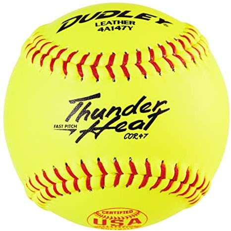 Dudley USASB Thunder Heat Fastpitch Softball - 12 Pack,Yellow