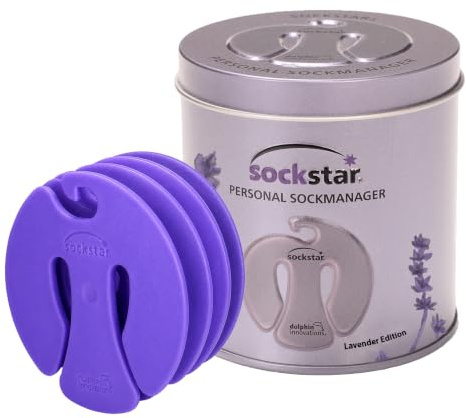 Pinces à Chaussettes Sockstar édition Lavende = 20 pièces Couleur + Odeur agréable et Durable Lavende dans Une Noble boîte Cadeau en métal