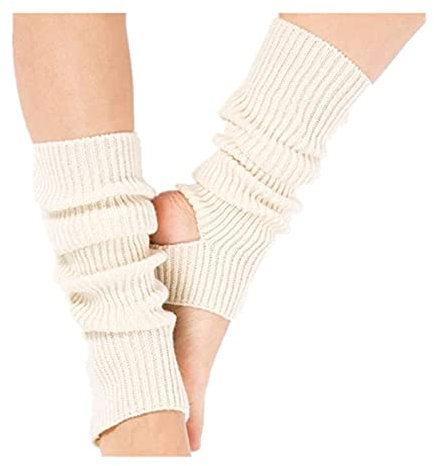 DWE Damen Yoga-Socken, gestrickt, lang, Sport, Beinstulpen, Fitnessstudio, Fitness, Tanzen, weibliche Mädchen, tägliches Tragen, Training, hält warm, lateinamerikanisches Tanzen