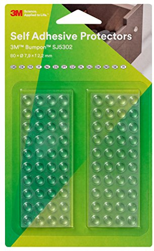 3M Bumpon SJ5302T BL Bumpon Elastikpuffer Mini-Pack, (Ø x H) 7.9 mm x 2.2 mm | 80 Stück, 7,9 x 2,2 mm, Klebstoff Acrylat, dämpfen Vibrationen und Geräusche, hohe Rutschfestigkeit