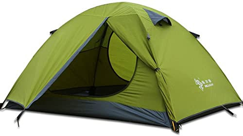 3–4 Jahreszeiten, 2, 3 Personen, leicht, winddicht, Campingzelt, Familienzelt, zwei Türen, doppellagig mit Aluminiumstangen für Outdoor, Camping, Familie, Strand, Jagd, Reisen (grün, 3 Personen)