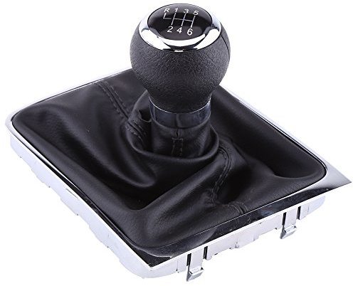 Fydun Kit de tapa de fuelle de pomo de palanca de cambios # Velocidades Manual Negro Cuero Cubierta Antipolvo Cubierta de botas Impermeable para Passat B6 2005-2012