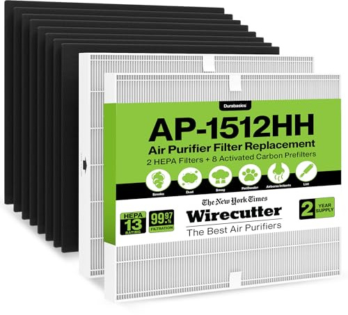 AP-1512HH HEPA Set for Coway Filter Replacement - 2 Year Supply - Fits Coway Airmega AP-1512HH & Coway Airmega Filter Replacement - Helps Remove Smoke, Dust, Pollen, Dustmite Debris, Pet Dander & More