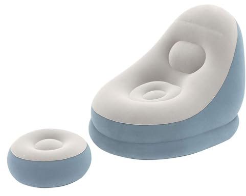 Bestway Luftsessel, Cruiser, mit Fußhocker, 112 x 100 x 86 cm, sortiert, Blau Oder Braun