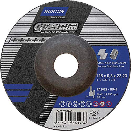 Norton Disco de corte Quantum recto, Discos Amoladora, 125 x 1,3 mm
