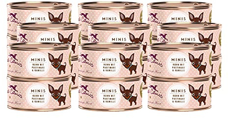 Terra Canis Huhn mit Pastinake & Kamille, Mini-Hunde Nassfutter, 18x100g | 100% Lebensmittelqualität aller Rohstoffe, mit frischem Fleisch, kalziumreich für kleine Hunde, getreide- und glutenfrei