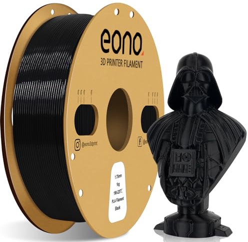 Eono PLA Filamente für 3D-Drucker, 1,75 mm,1 kg,Schwarz, hervorragende Haftung und saubere Ãœberhänge.