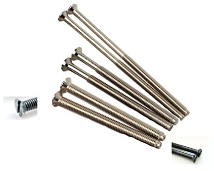 M3.5 Long Electrical Socket Switch Plug Screws Chrome - Pack of 4 (75mm)
